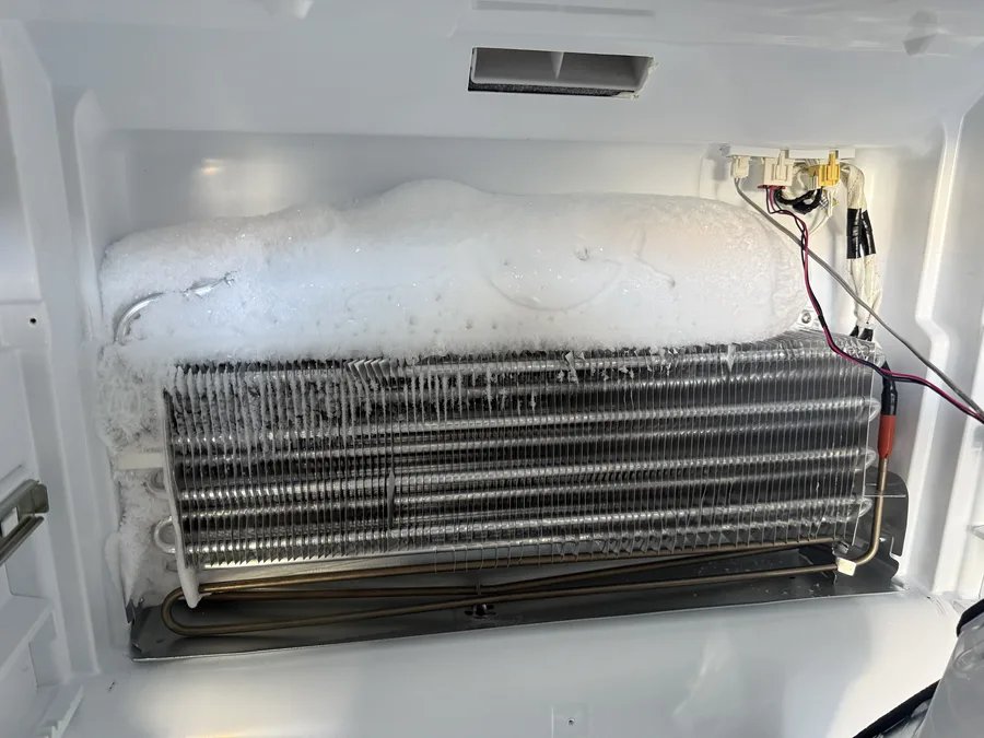 Refrigerator - Evaporator coils frozen over