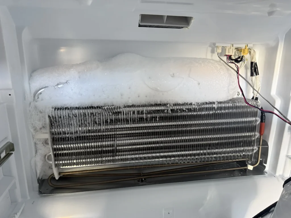 Frozen evaporator: Defrost system diagnosis